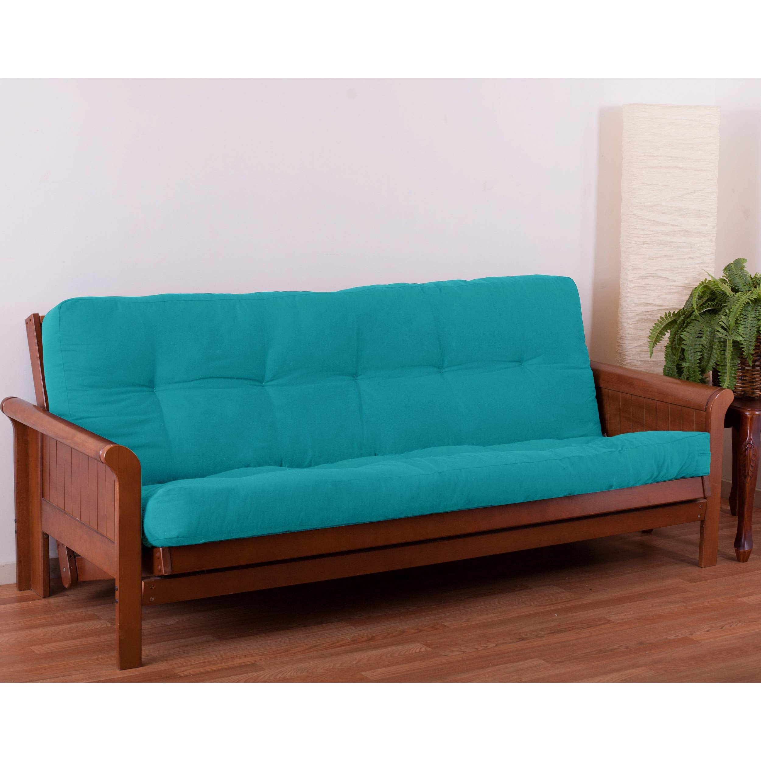 Blazing Needles Renewal 6' Twill Futon Mattress, Queen, Aqua Blue